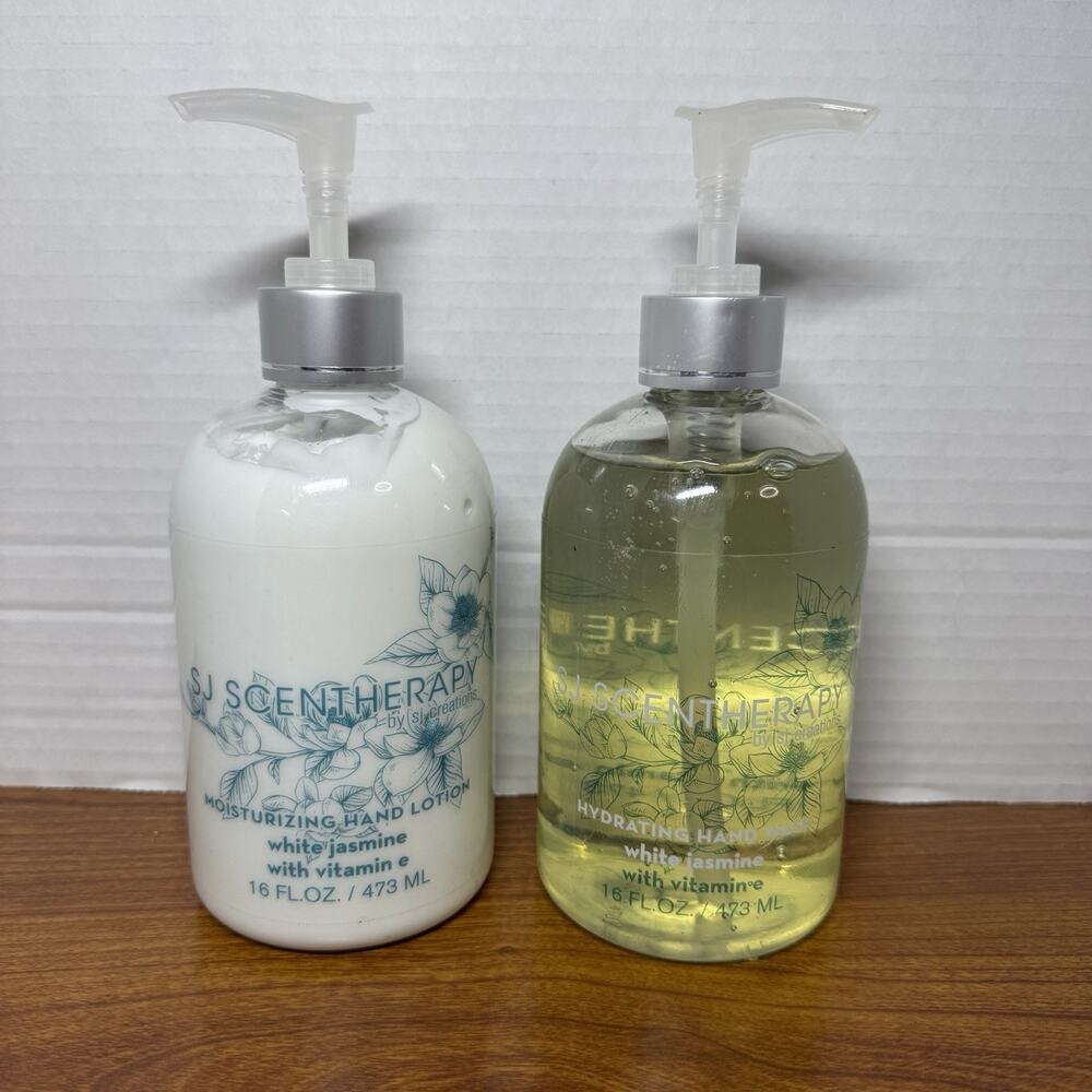 (2-Pk) SJ CREATIONS White Jasmine Ultra Hydrating HAND SOAP & LOTION
